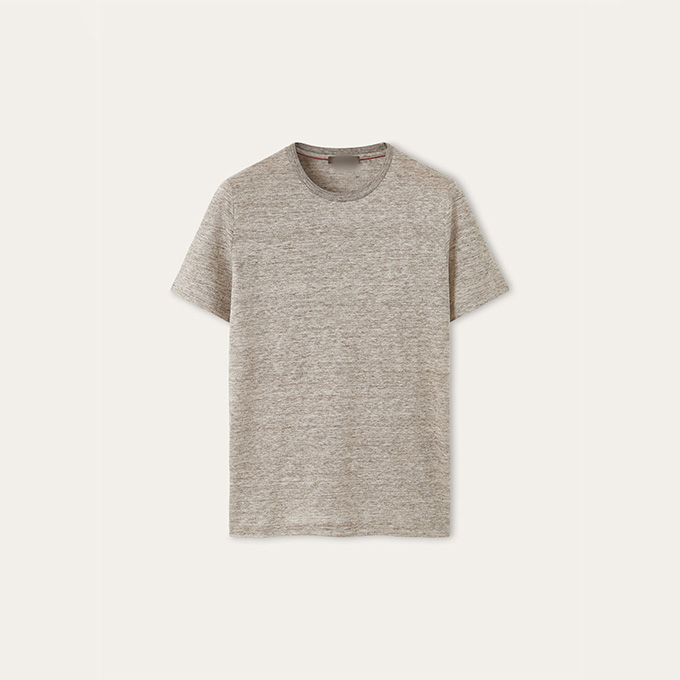 loro piana crew neck linen short‑sleeve t‑shirt